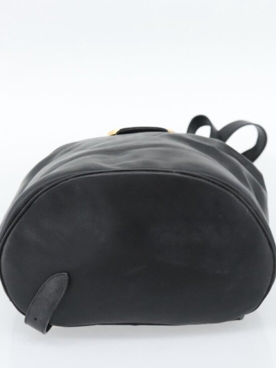 Salvatore Ferragamo Backpack Leather Black Gold Auth bs35571 main image 14